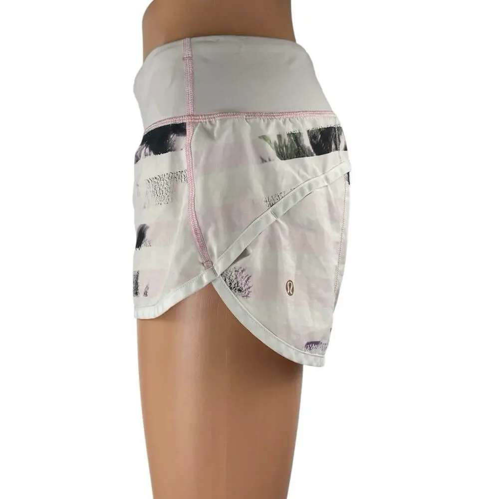Lululemon Run Speed Women's Multicolor Striped Workout Athletic Shorts Size 4